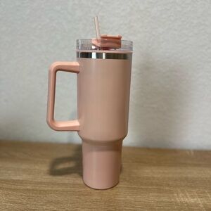 Pink Water Drink Tumbler with Straw - 40oz